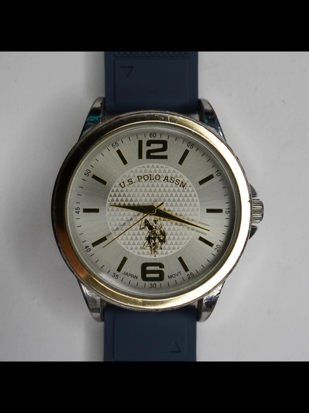 U.S. Polo Assn USC20149 Men's Quartz Watch Silver Dial Blue Rubber Band